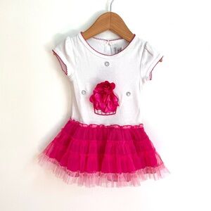 5/$20💥NEW Tutu Dress, Rhinestones, Fuchsia & Silver Embroidery, Tulle Skirt
